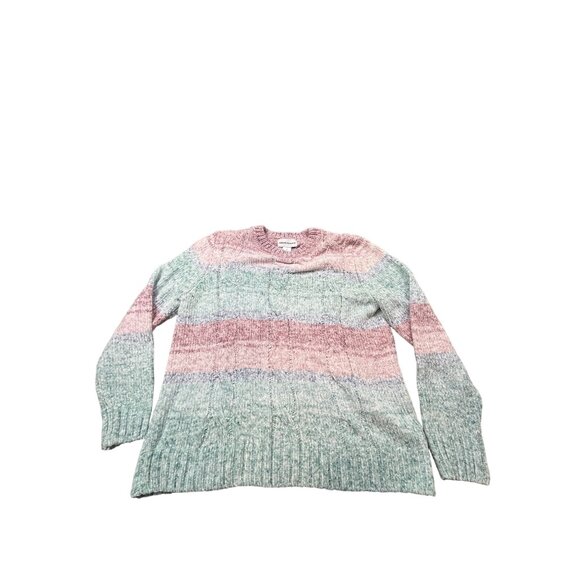 Alfred Dunner Womens Medium Multicolor Striped Sweater Colorblock Chenille Knit - Picture 1 of 8
